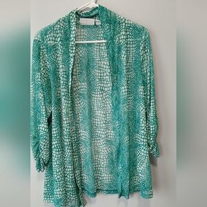 Susan Graver Liquid Knit Sheer Coverup Top Womens Size XL Sheer